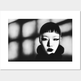 K-Pop art, black and white boy Posters and Art